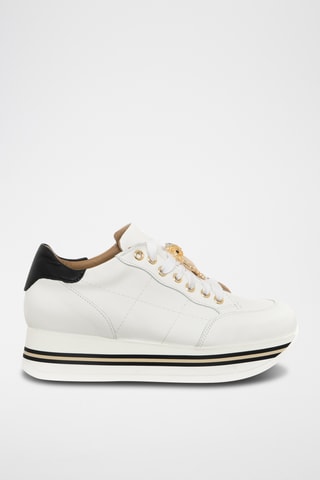 Kalfsleren Platform Sneakers - Wit - Loretta Pettinari