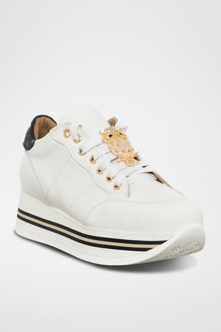 Kalfsleren Platform Sneakers - Wit - Loretta Pettinari
