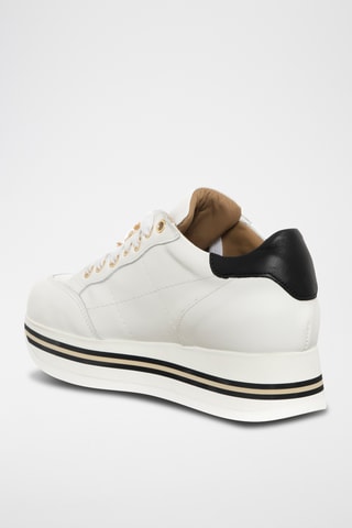 Kalfsleren Platform Sneakers - Wit - Loretta Pettinari