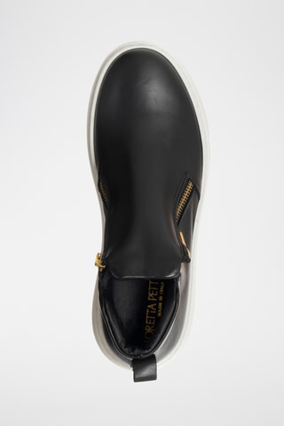Kalfsleren Hoge Platform Sneakers - Zwart - Loretta Pettinari