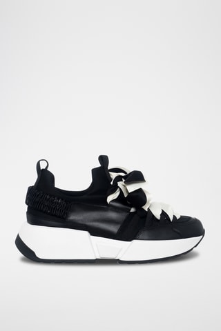 Leren Platform Sneakers - Zwart - Loretta Pettinari