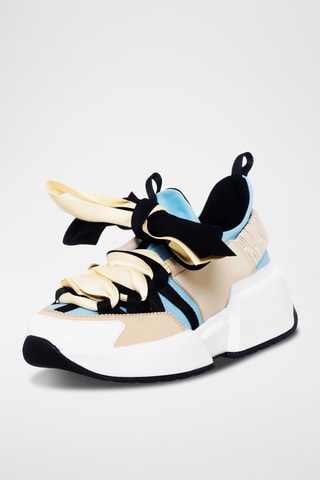 Leren Platform Sneakers - Beige - Loretta Pettinari