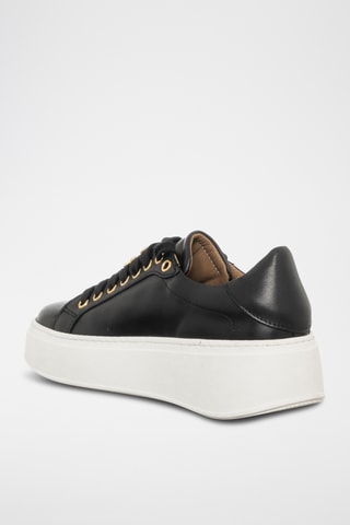 Kalfsleren Platform Sneakers - Zwart - Loretta Pettinari
