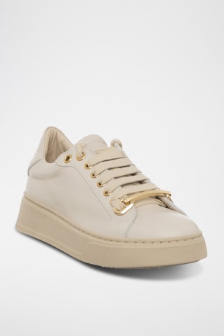 Leren Platform Sneakers - Beige - Loretta Pettinari