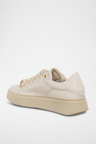 Leren Platform Sneakers - Beige - Loretta Pettinari