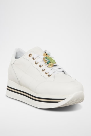 Kalfsleren Platform Sneakers - Wit - Loretta Pettinari