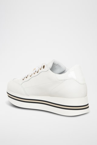 Kalfsleren Platform Sneakers - Wit - Loretta Pettinari