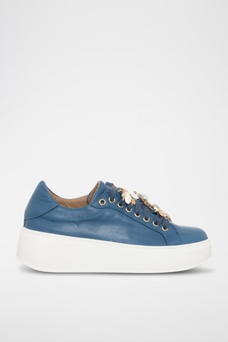 Leren Platform Sneakers - Marineblauw- Loretta Pettinari