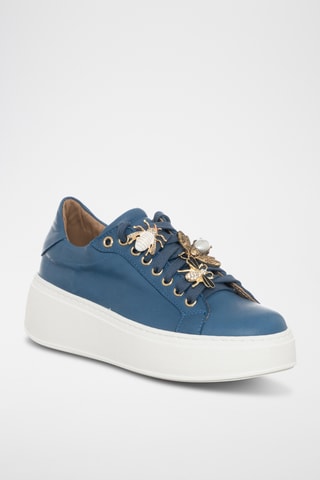 Leren Platform Sneakers - Marineblauw- Loretta Pettinari