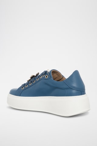 Leren Platform Sneakers - Marineblauw- Loretta Pettinari