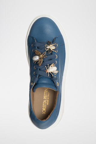Leren Platform Sneakers - Marineblauw- Loretta Pettinari