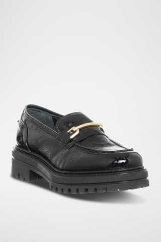 Mocassins à talons en cuir - Noir - Loretta Pettinari
