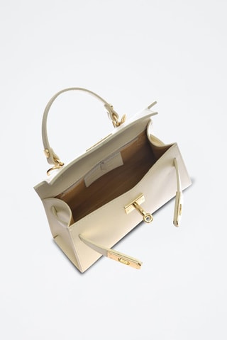 Leren Schoudertas - Beige en goudkleurig