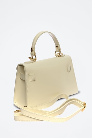 Leren Schoudertas - Beige en goudkleurig