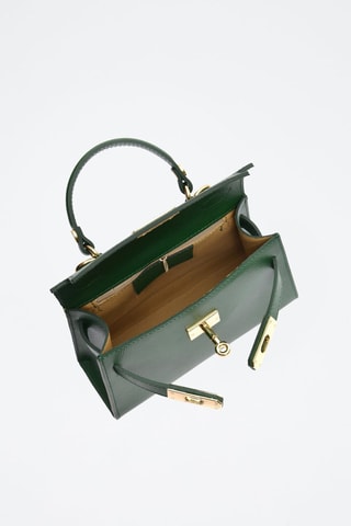 Leren Schoudertas - Groen en goudkleurig