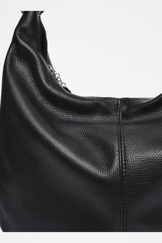 Leren Shopper - Zwart en zilverkleurig