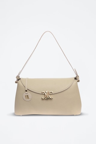 Leren Handtas - Beige en goudkleurig