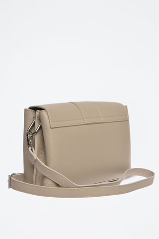 Leren Schoudertas - Beige en goudkleurig