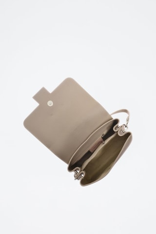 Leren Schoudertas - Beige en goudkleurig