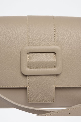 Leren Schoudertas - Beige en goudkleurig