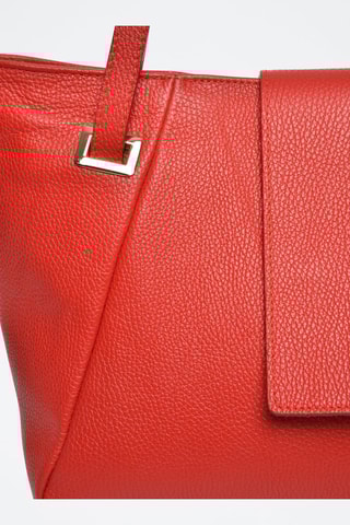 Leren Handtas - Rood en goudkleurig