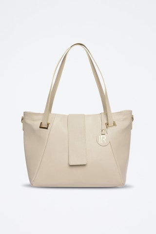 Leren Handtas - Beige en goudkleurig
