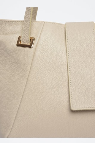Leren Handtas - Beige en goudkleurig