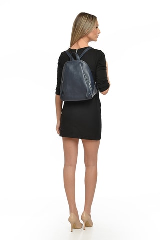 Leren Rugtas - Anna Luchini - Blauw