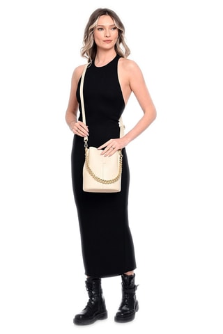 Leren Buideltas - Luisa Vannini - Beige