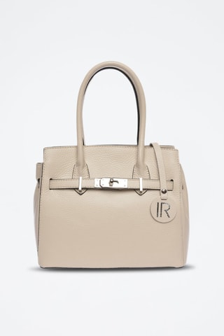 Leren Handtas - Beige en goudkleurig