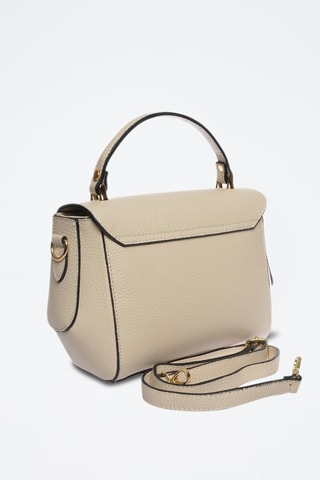Leren Handtas - Beige en goudkleurig