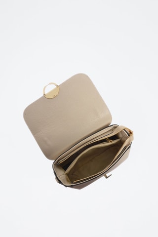 Leren Handtas - Beige en goudkleurig