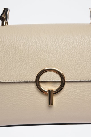 Leren Handtas - Beige en goudkleurig