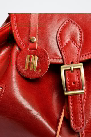 Leren Rugtas - Rood