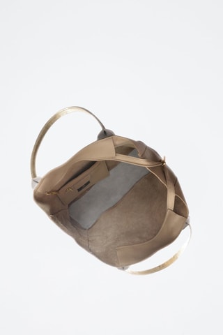 Leren Shopper - Beige en goudkleurig