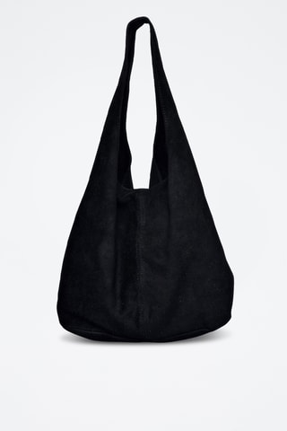 Nubuck Trendy Handtas - Anna Luchini - Zwart