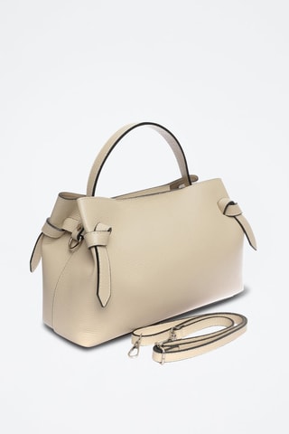 Leren Handtas - Wit en beige