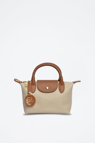 Leren Handtas - Beige en bruin