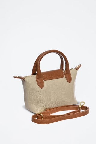 Leren Handtas - Beige en bruin