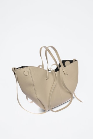 Leren Shopper - Beige en goudkleurig