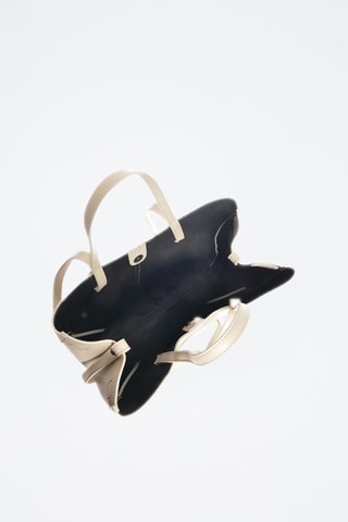 Leren Shopper - Beige en goudkleurig