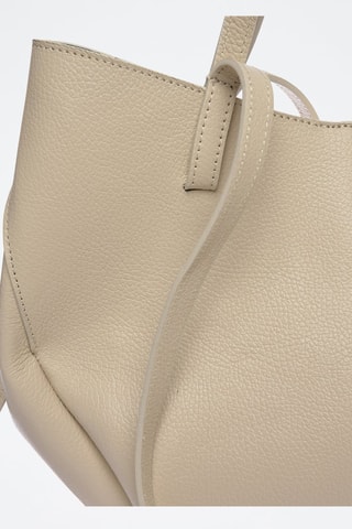 Leren Shopper - Beige en goudkleurig