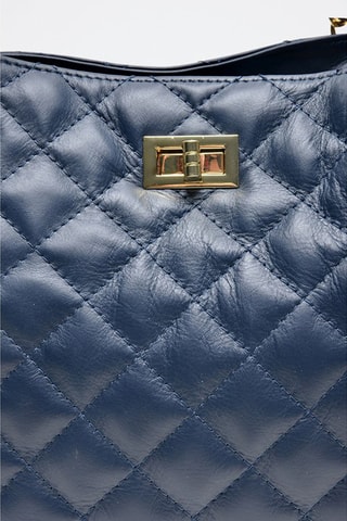 Leren Handtas - Blauw