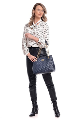 Leren Handtas - Blauw
