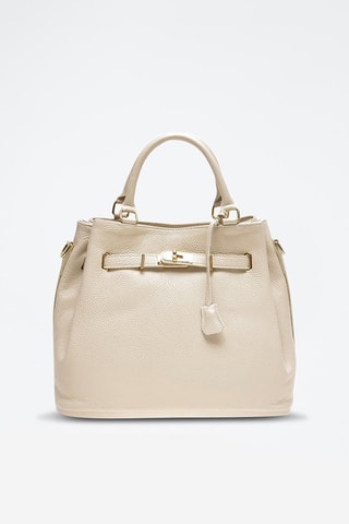 Leren Handtas - Beige