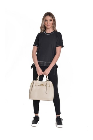 Leren Handtas - Beige