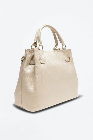 Leren Handtas - Beige