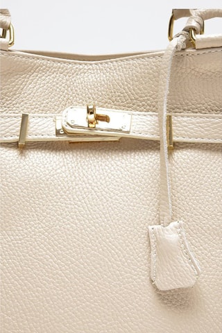 Leren Handtas - Beige