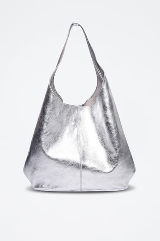 Leren Shopper - Luisa Vannini - Zilverkleurig