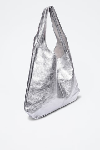Leren Shopper - Luisa Vannini - Zilverkleurig